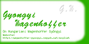 gyongyi wagenhoffer business card