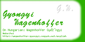 gyongyi wagenhoffer business card
